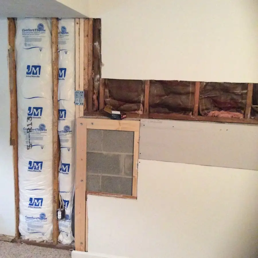 Wall insulation replacement during Contents Cleaning & Restoration in Ash